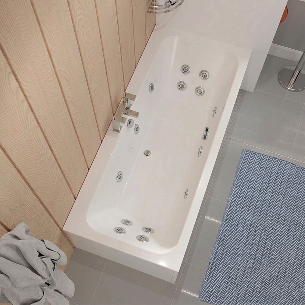 1700 x 750mm 6 or 14 Jets Double Ended Whirlpool Bath Vernwy