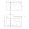 Oliver 1200mm combination front elevation dimensions