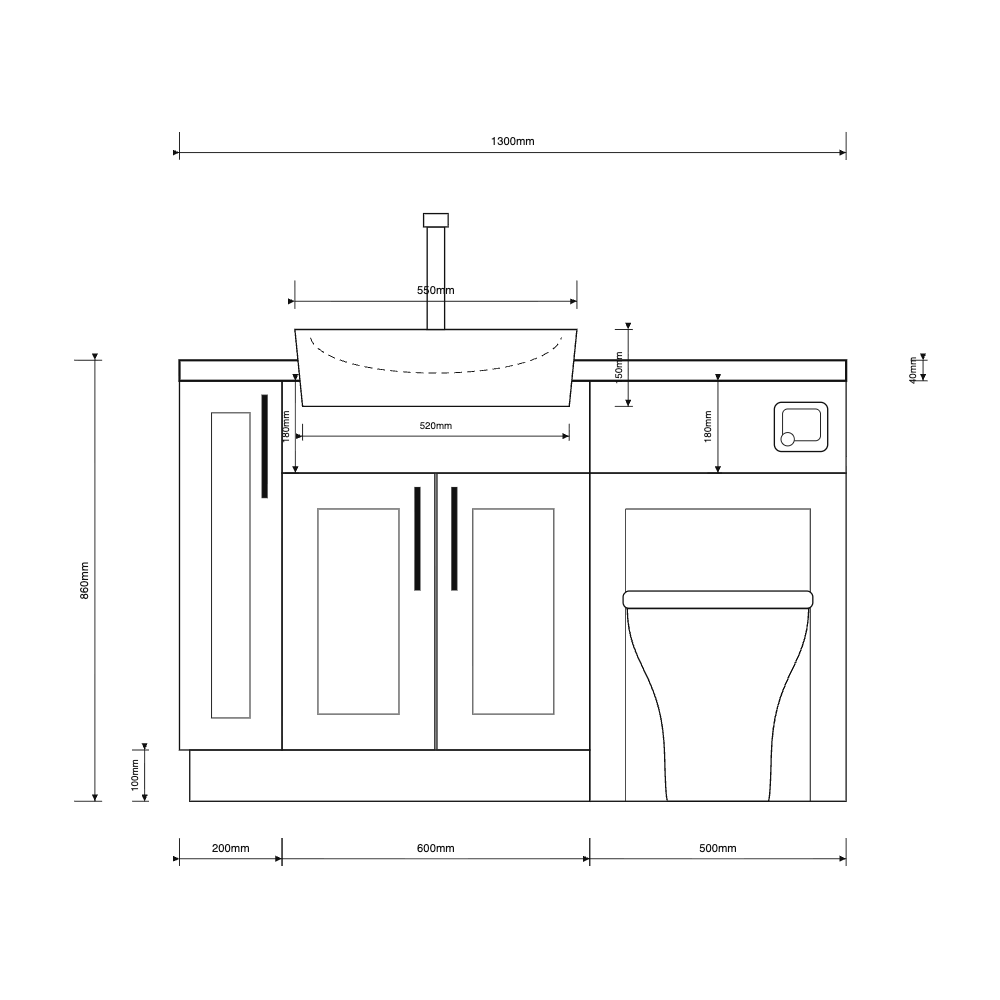 Oliver 1300 Matt Pink Shaker Fitted Furniture Combination