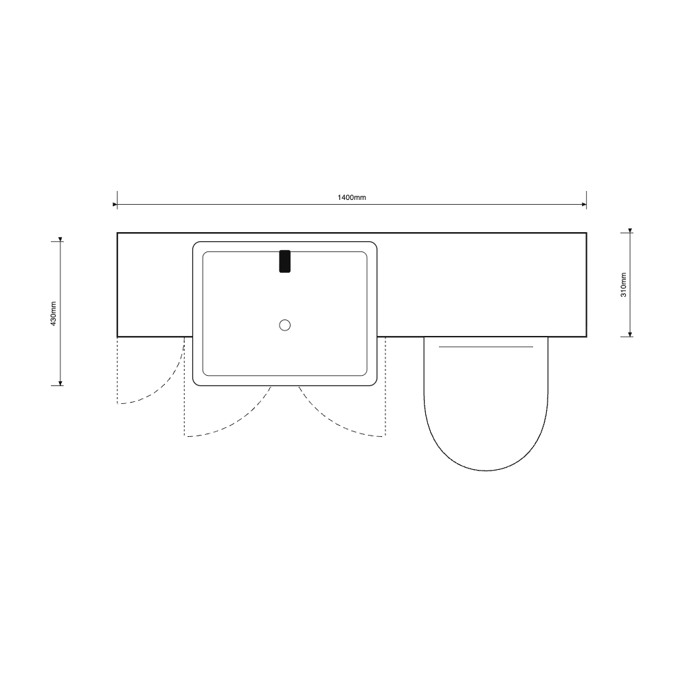 Oliver 1400 Oak Fitted Furniture Combination