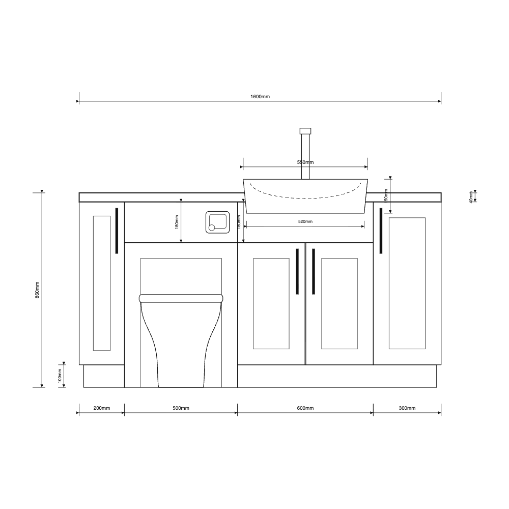 Oliver 1600 Matt Pink Shaker Fitted Furniture Combination