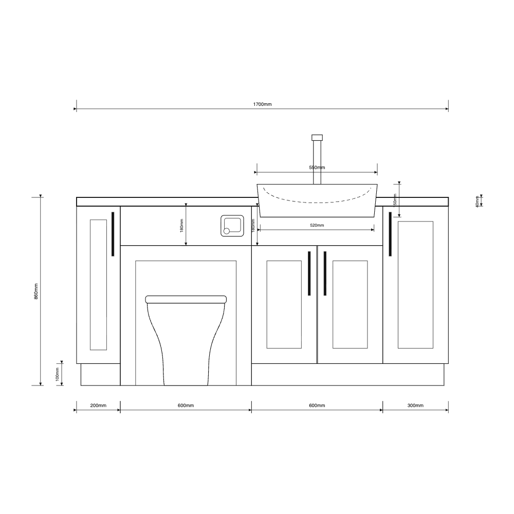 Oliver 1700 Matt Pink Shaker Fitted Furniture Combination