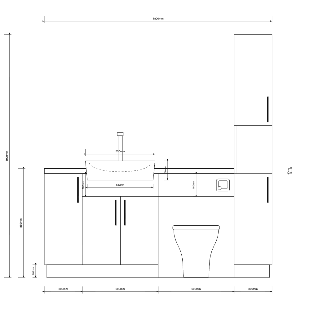 Oliver 1800 Oak Fitted Furniture Combination with Tall Boy