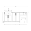 Oliver 1800 Matt White Slim Shaker Fitted Furniture Combination
