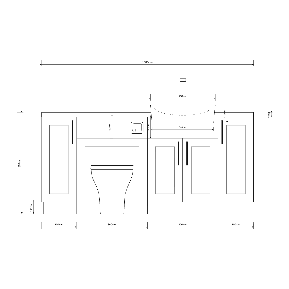 Oliver 1800 Matt Pink Shaker Fitted Furniture Combination