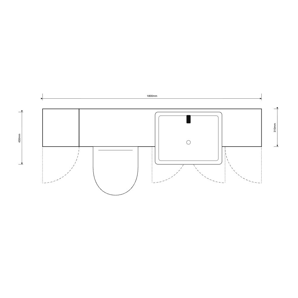 Oliver 1800 Matt White Shaker Fitted Furniture Combination with Tall Boy