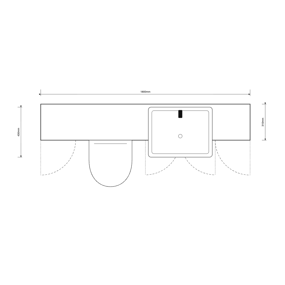 Oliver 1800 Matt White Shaker Fitted Furniture Combination