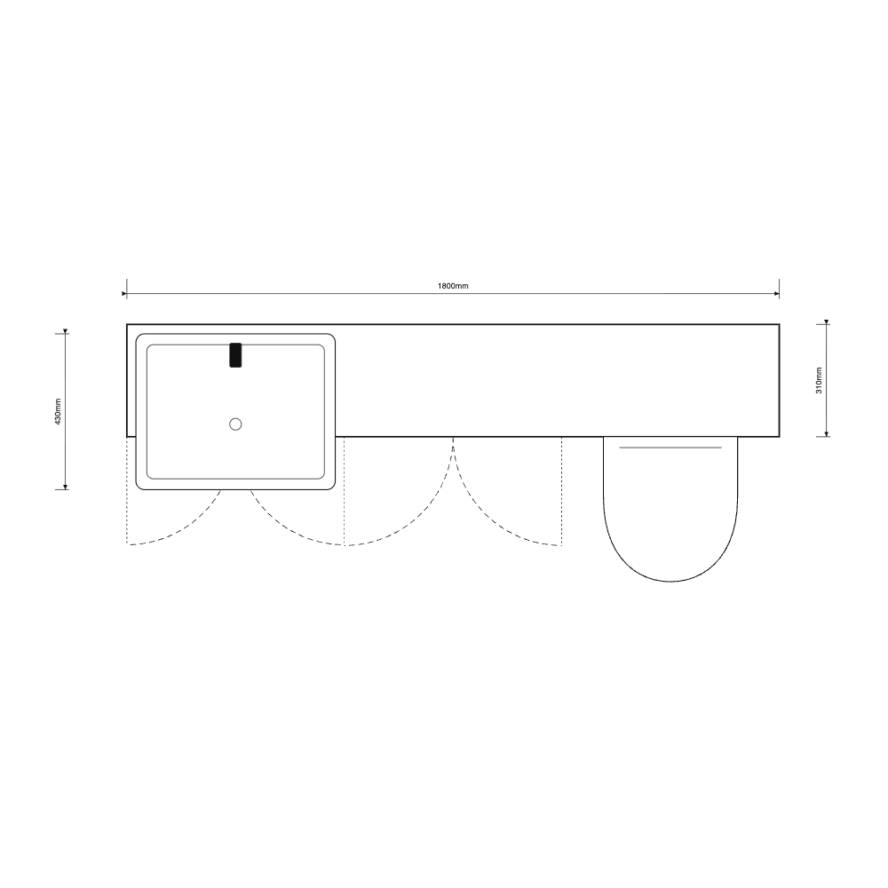 Oliver 1800 Matt White Slim Shaker Fitted Furniture Combination
