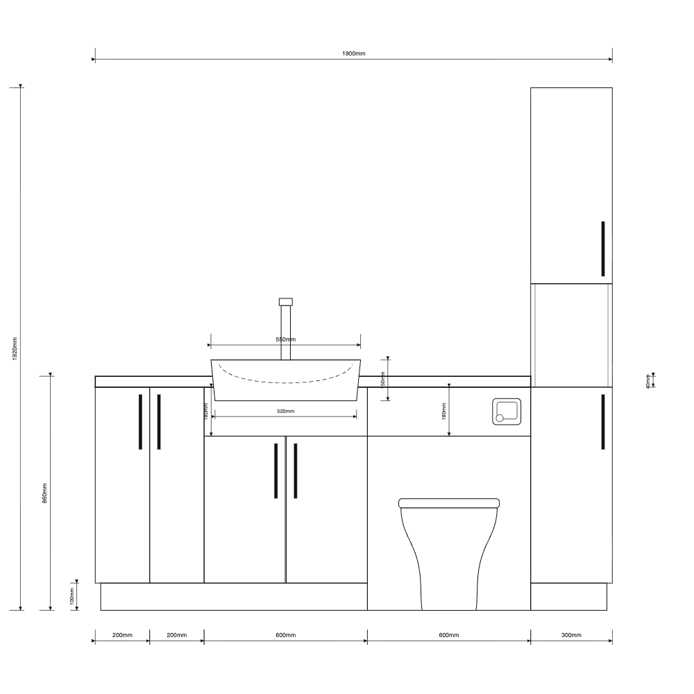Oliver 1900 Oak Fitted Furniture Combination with Tall Boy