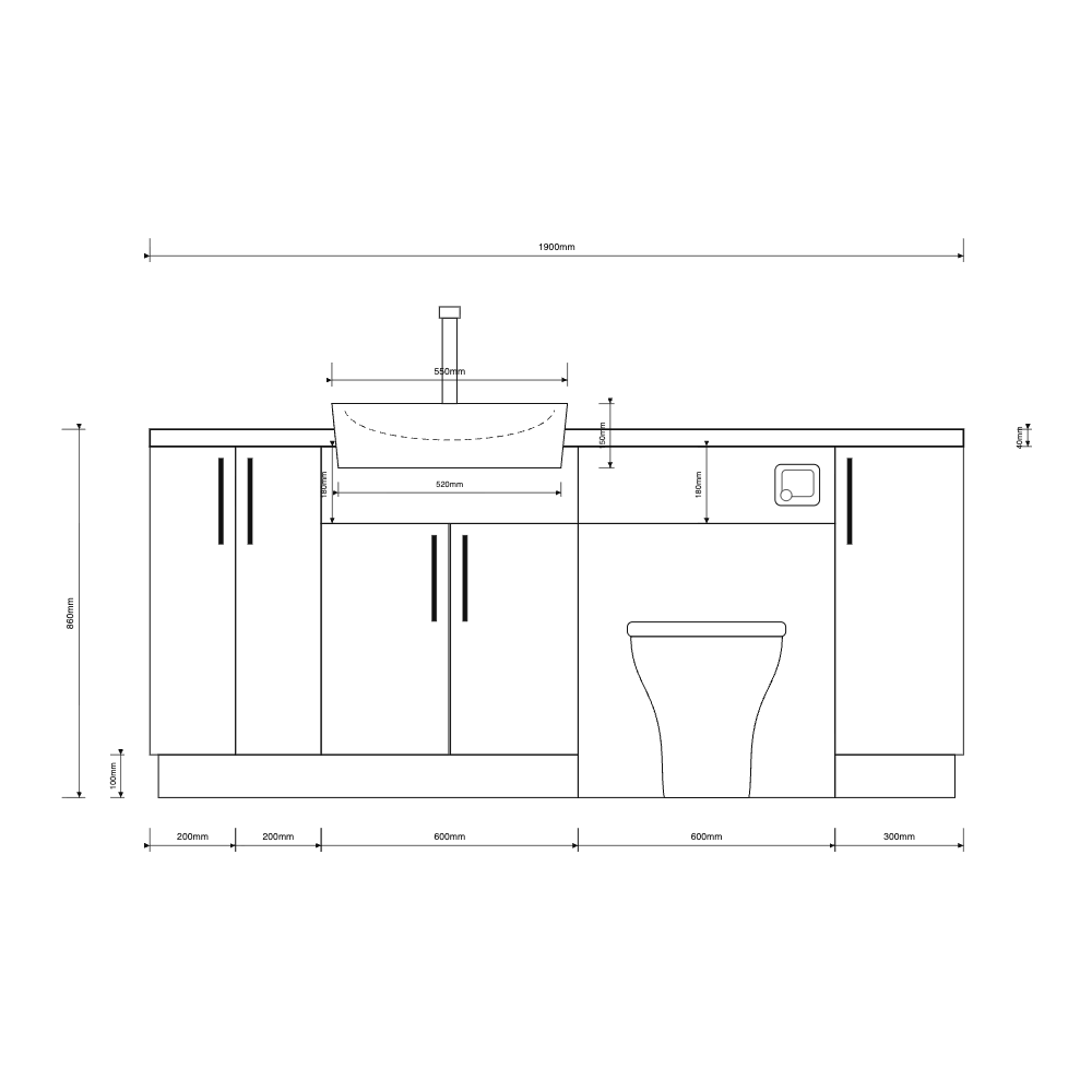 Oliver 1900 Oak Fitted Furniture Combination