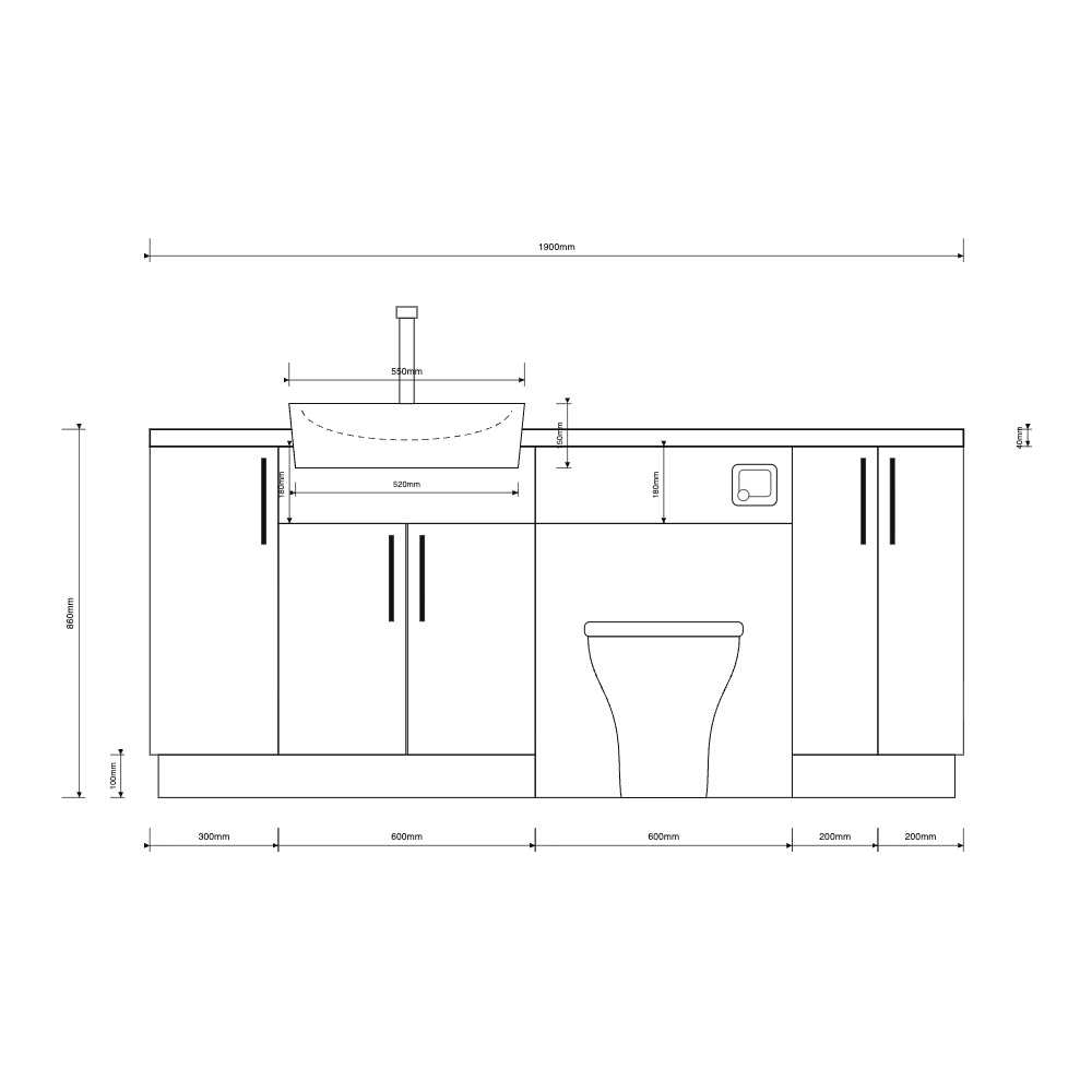 Oliver 1900 Cashmere Fitted Furniture Combination