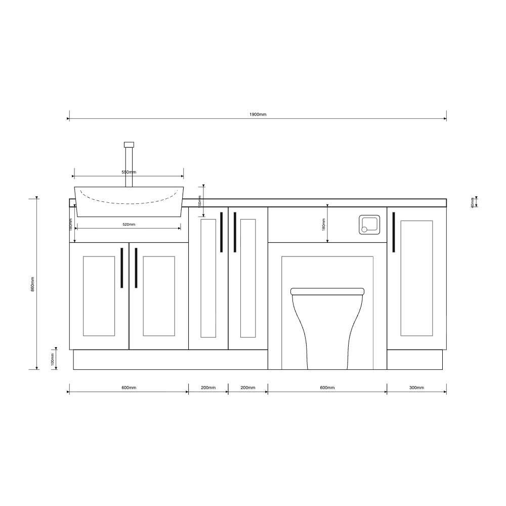 Oliver 1900 Matt Pink Shaker Fitted Furniture Combination