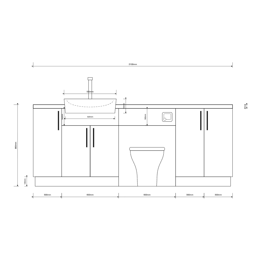 Oliver 2100 Oak Fitted Furniture Combination