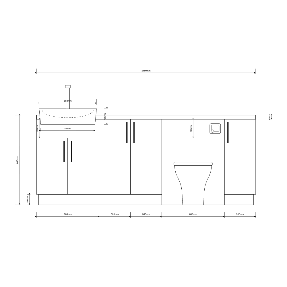 Oliver 2100 Cashmere Fitted Furniture Combination