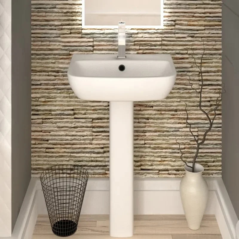 Series 600 basin 52cm with 1 tap hole in white ceramic, modern proportioned design with clean lines