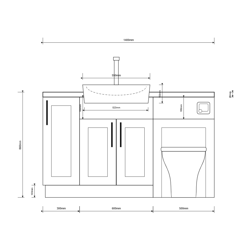 Oliver Pink Shaker Fitted Furniture Combination