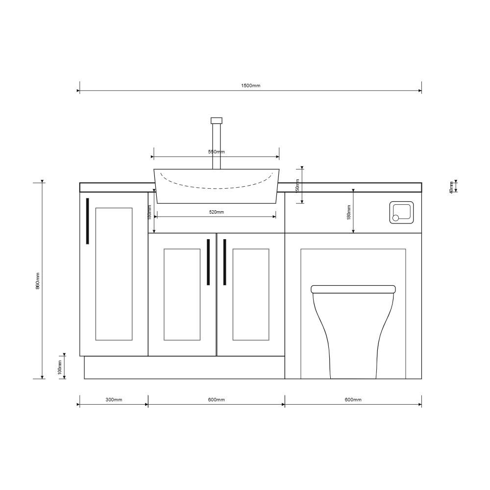 Oliver Pink Shaker Fitted Furniture Combination