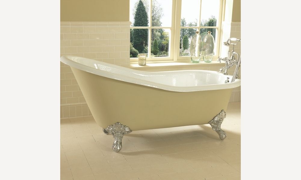 Traditonal-Luxurious-Slipper-Bath-In-Beige-Cream-1500mm