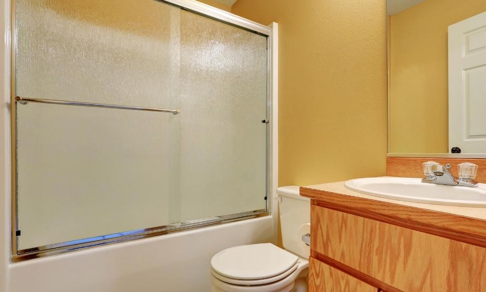 Shower-Screen-For-Bathroom Image-Showing-Frosted-Bathroom-Shower-Screen