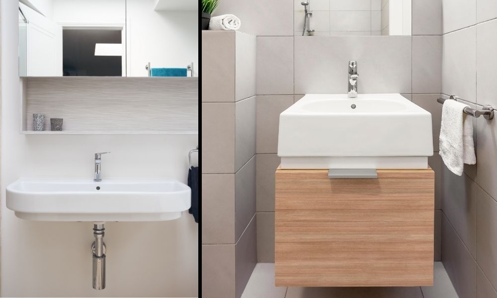 Wall-Hung-Basin-Vanity-Units Image-showing-two-Wall-Mounted-Basin-Vanity-Units