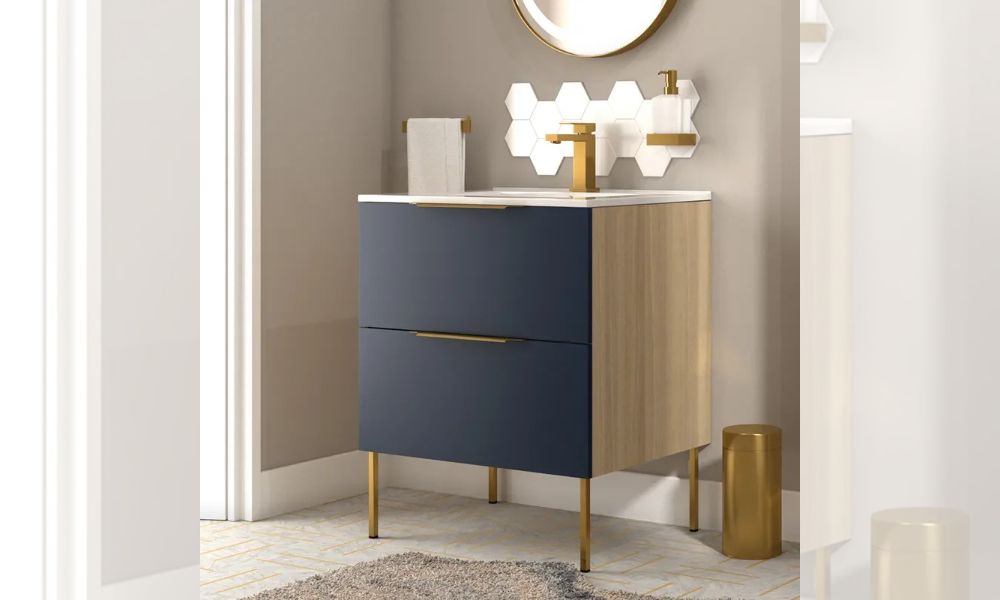 Alani 600mm Navy Blue Vanity Unit