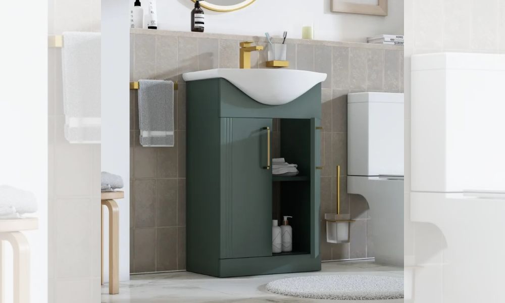 Celeste Linear 550mm Green Vanity Unit with Basin