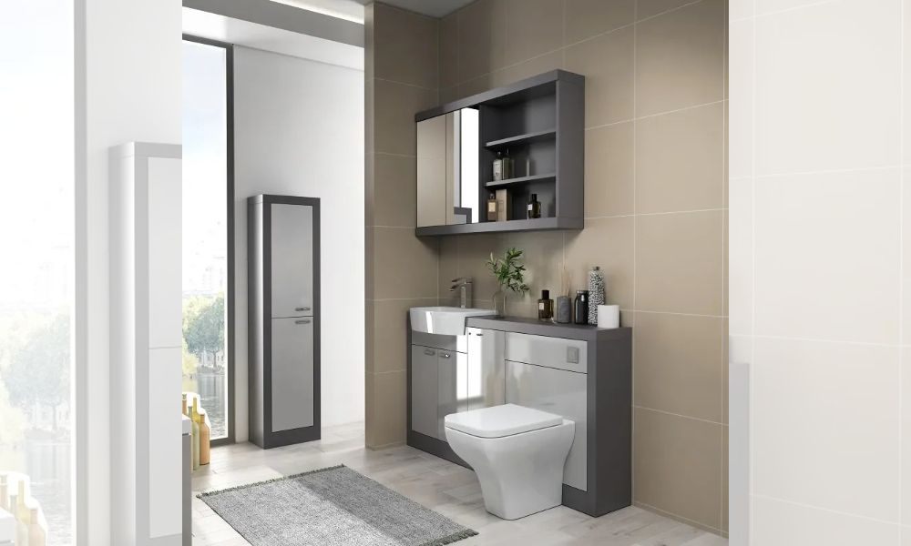 Grove 1500mm Grey Basin and Toilet Combination