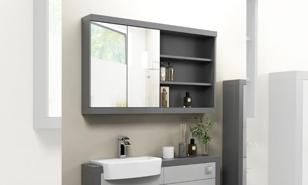 Grove Mirror Cabinet with Open Shelves
