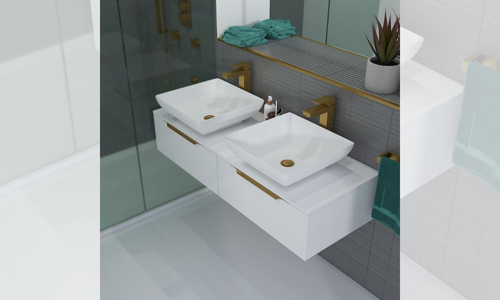 Jivana 1200mm Wall-Hung White Double Vanity Unit