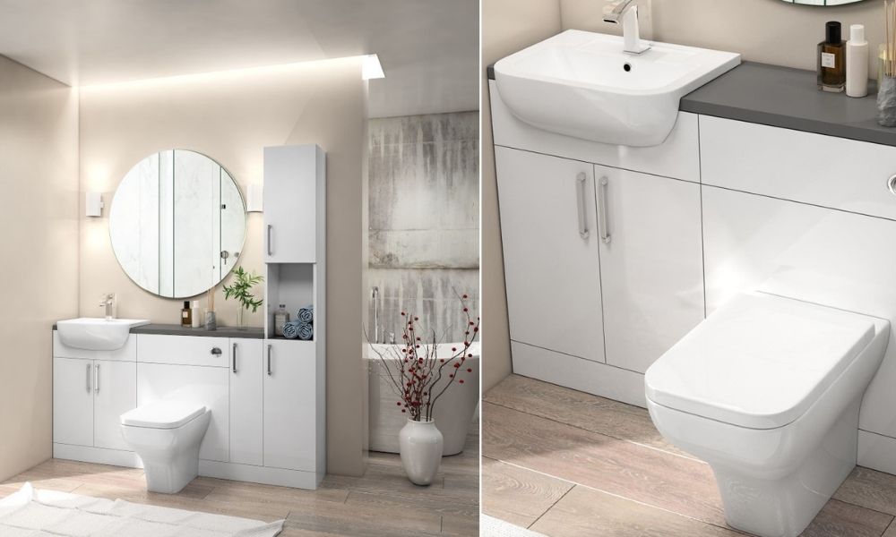 Oliver 1700 Fitted Furniture: Combination Vanity Unit, Tall Storage & Toilet