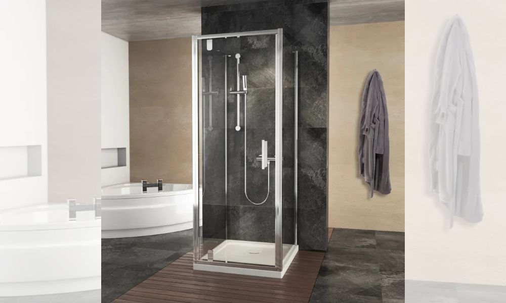 Radiant Three Sided Shower Cubicle: Pivot Door