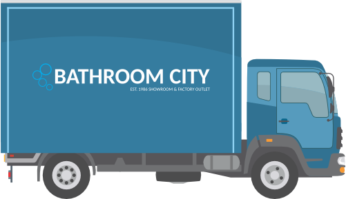 Delivery-van graphic icon to highlight free delivery on order's over £499. Delivery-van graphic icon