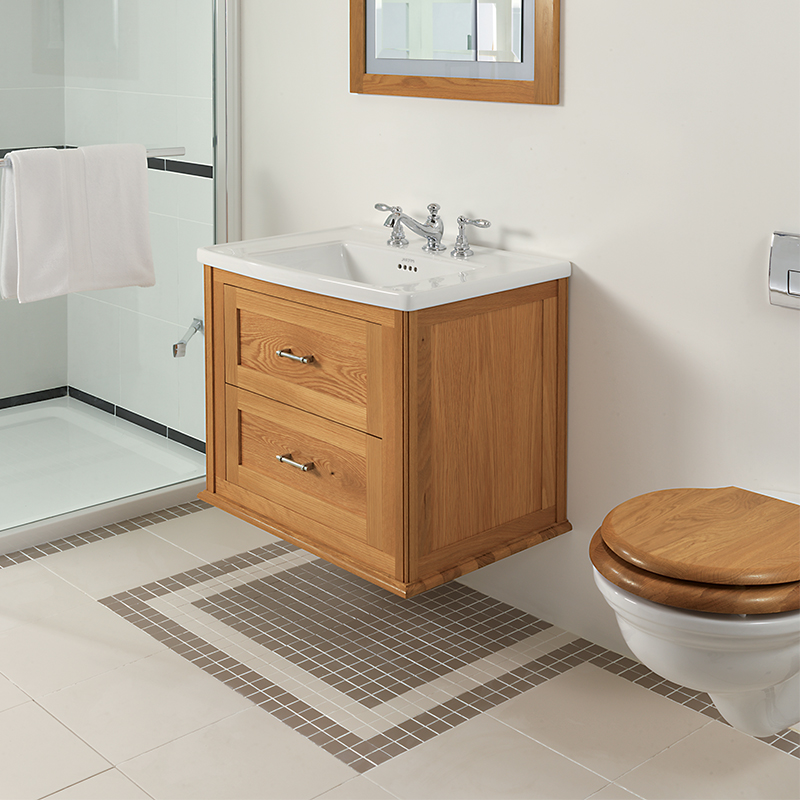 Wall hung wooden on sale vanity unit