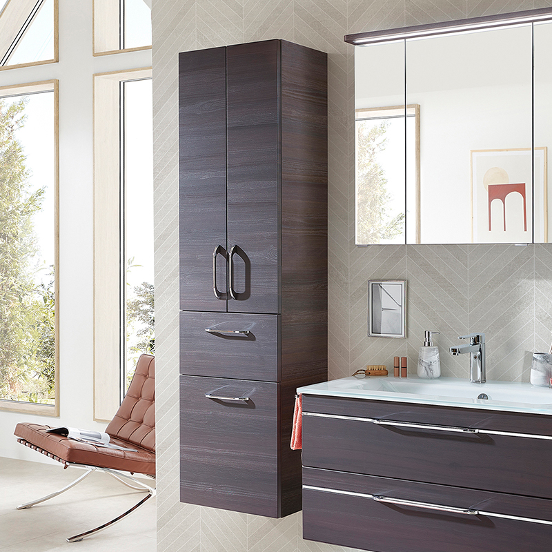Tall bathroom cabinet with built in laundry basket hotsell