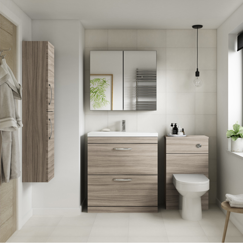 Atheana 800 Free Standing 2-Draw Bathroom Vanity Unit With Basin Colour ...