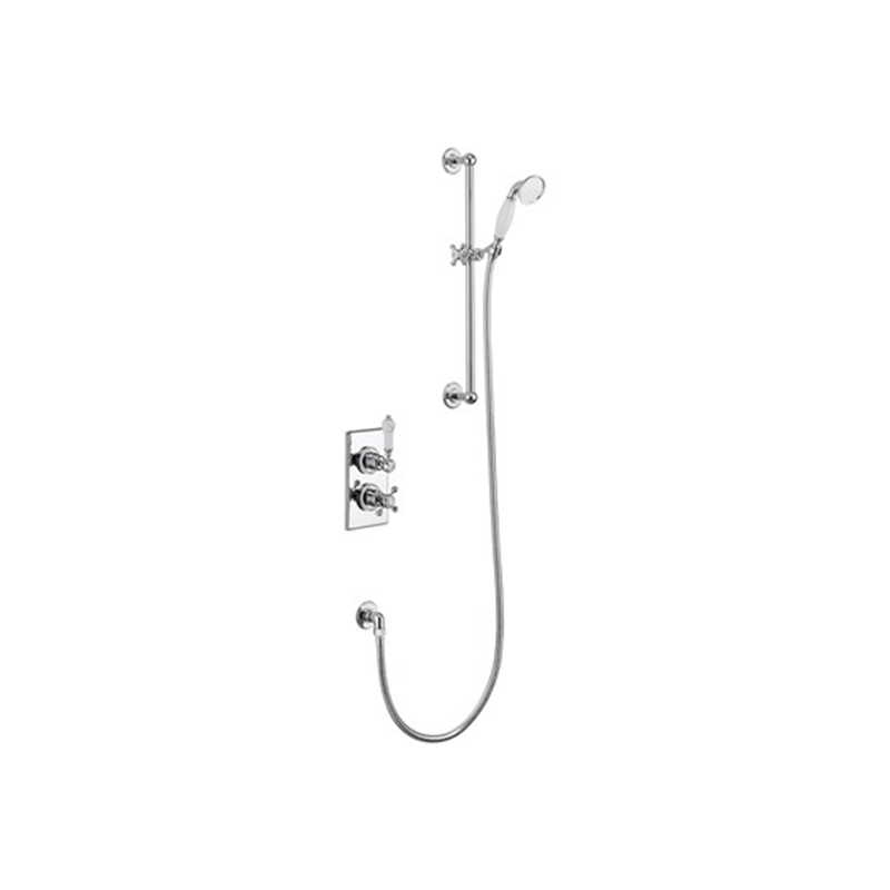 Trent Thermostatic Single Outlet Concealed Shower Valve With Rail Hose And Handset Buy Online At