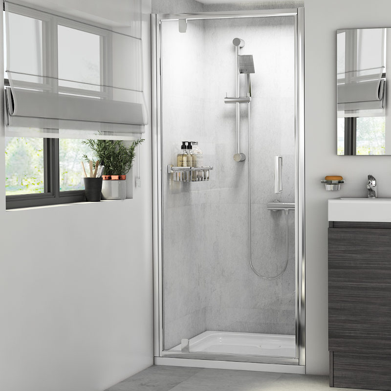 RADIANT 1750mm REDUCED HEIGHT PIVOT SHOWER DOOR 800