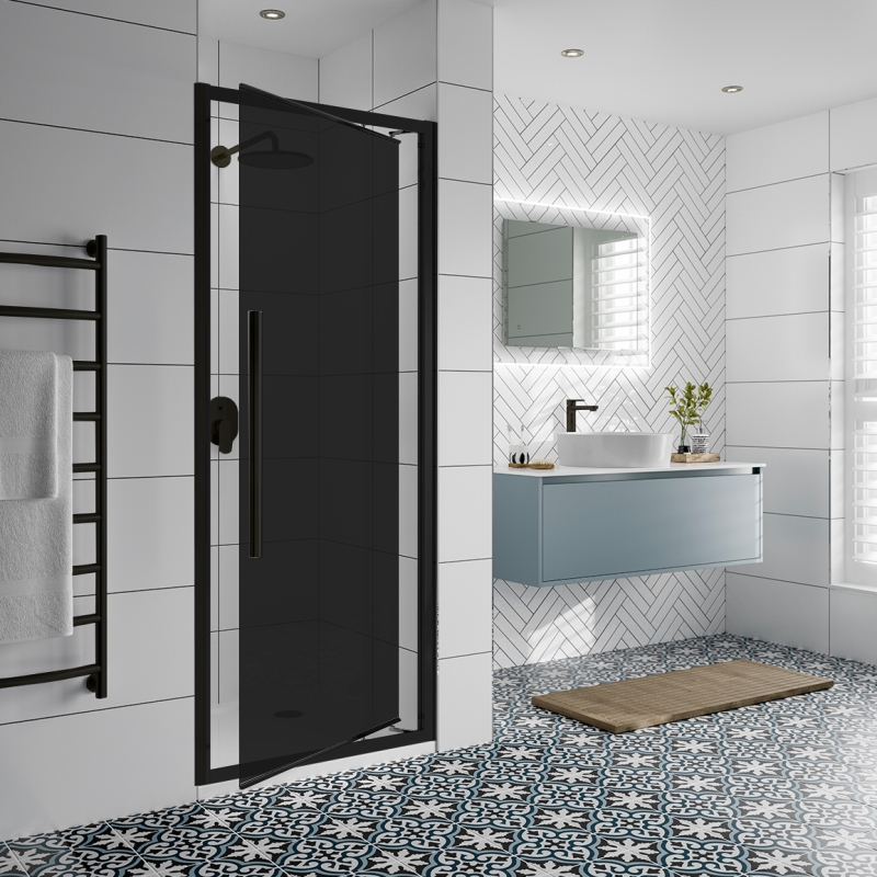 shower door glass black