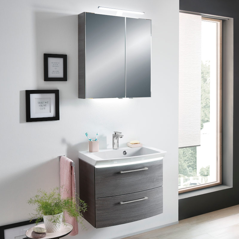 Mirrored vanity unit top
