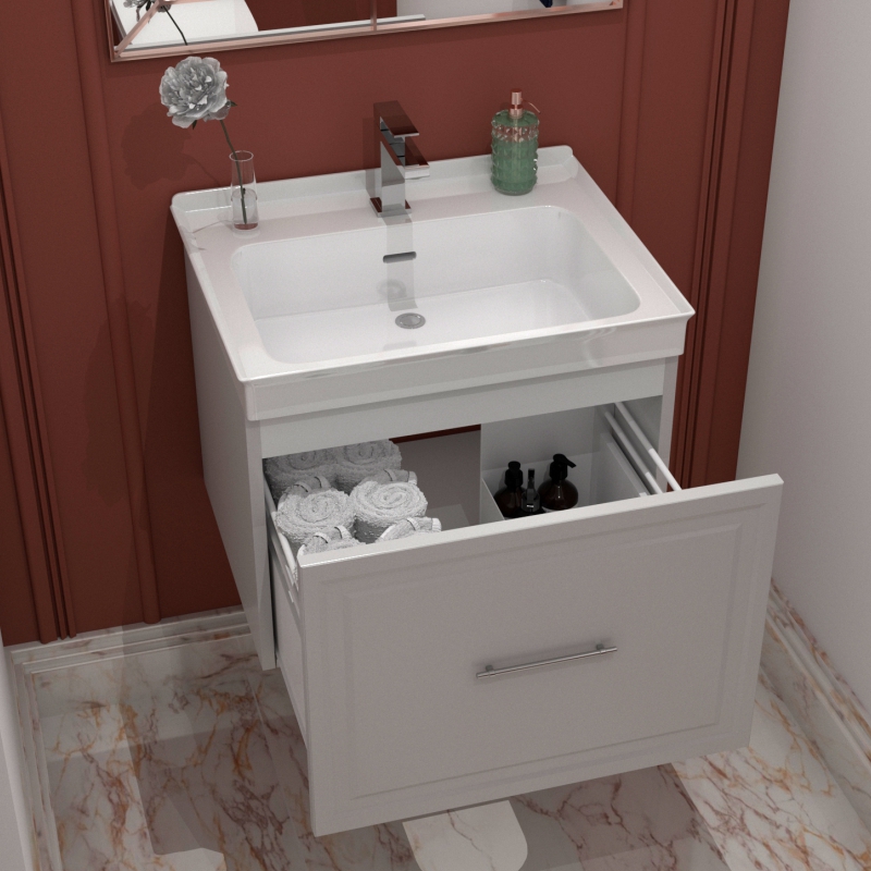 Chester Small Suite 600mm Wall Hung Grey Vanity Unit & Toilet | Buy ...