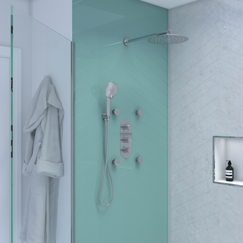 Tweed 3 Way Wall Shower Set Head Handset Bracket Bath Filler Bathroom