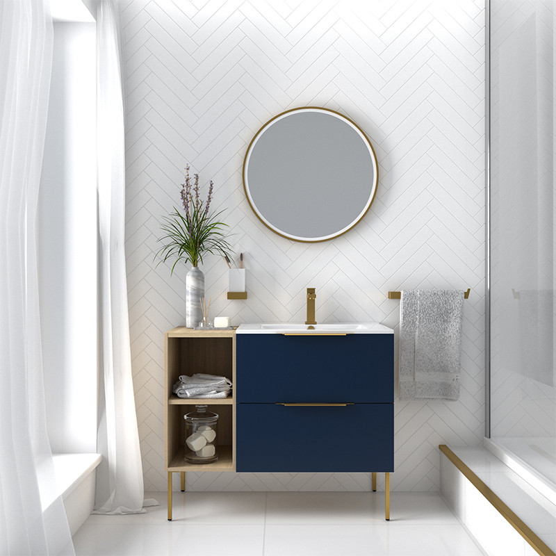 Blue shop vanity unit