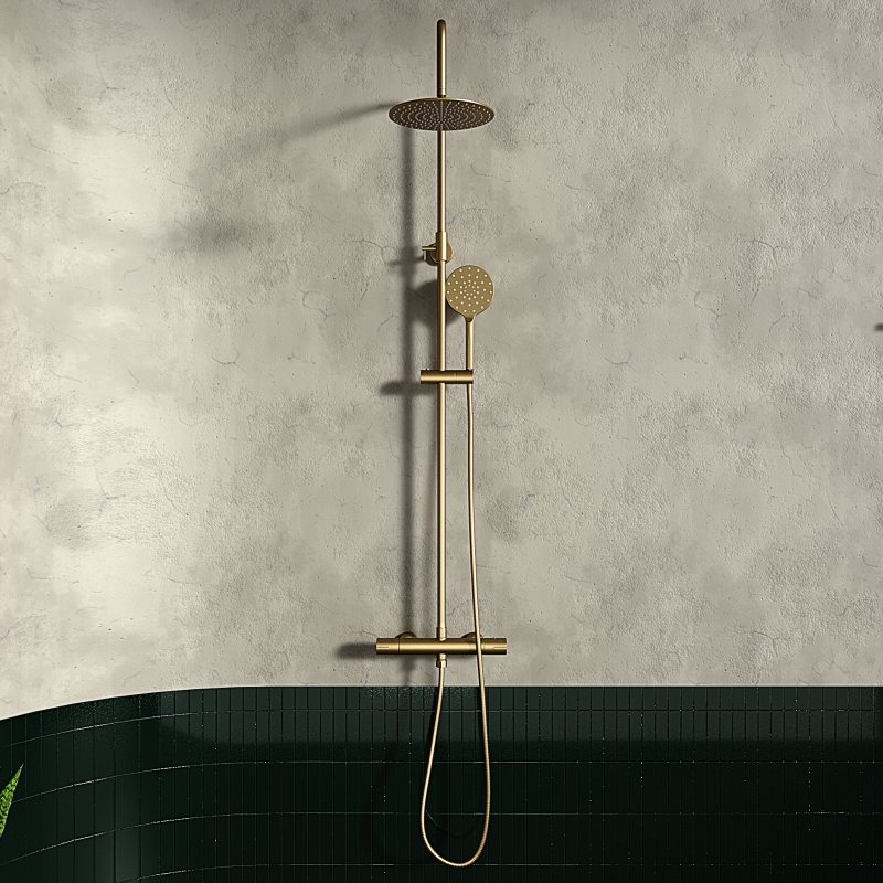 Petteril Gold Round Shower Rail Kit