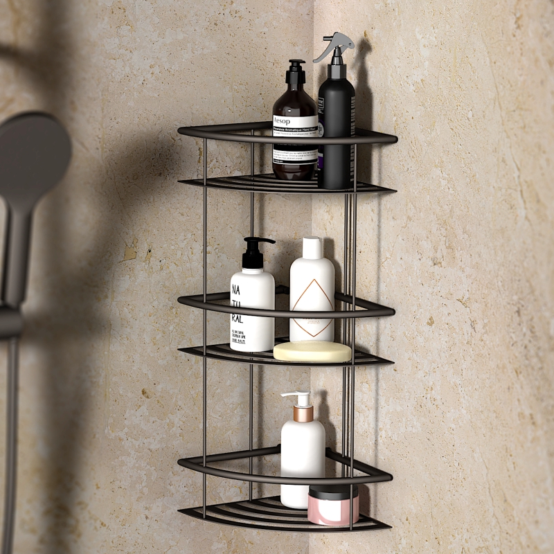 3 Tier Freestanding Shower Caddy Matte Black