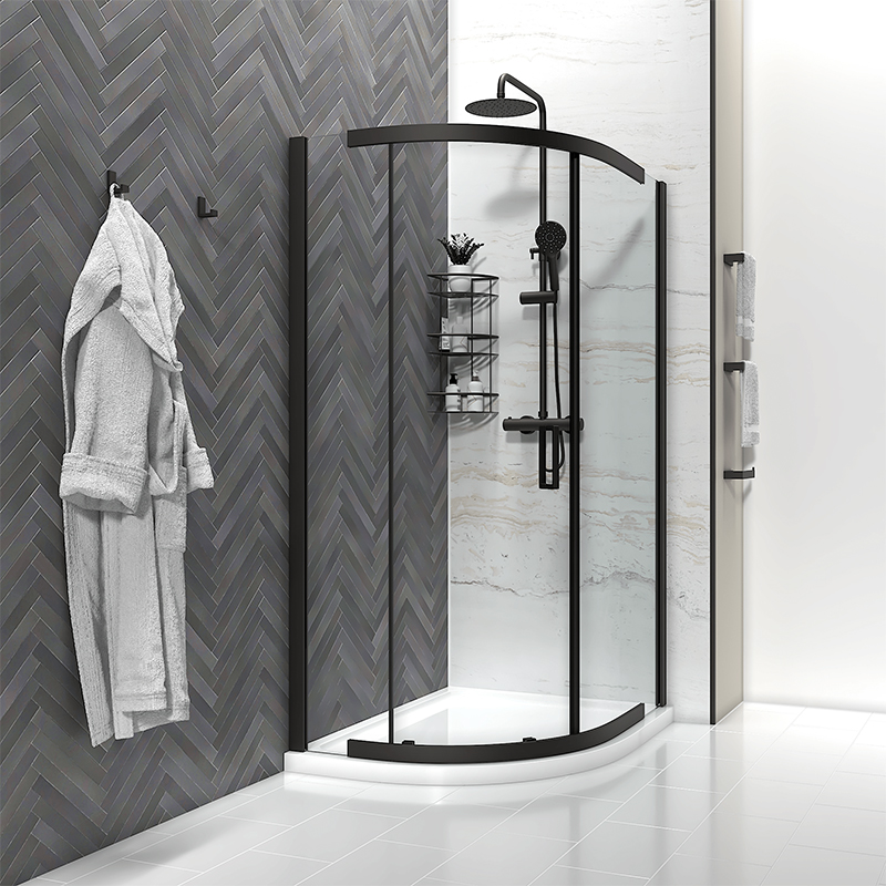 Odessa Black 900 Quadrant Shower Enclosure