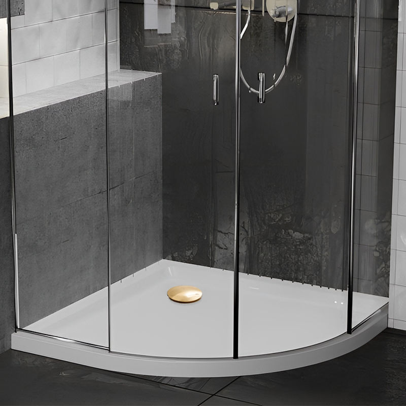 Quadrant 900x900 Raised Shower Tray with Gold Waste Bathroom City