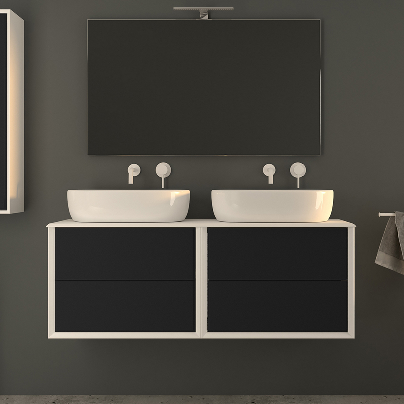 baden haus bellagio 1410 graphite vanity unit with countertop round basin