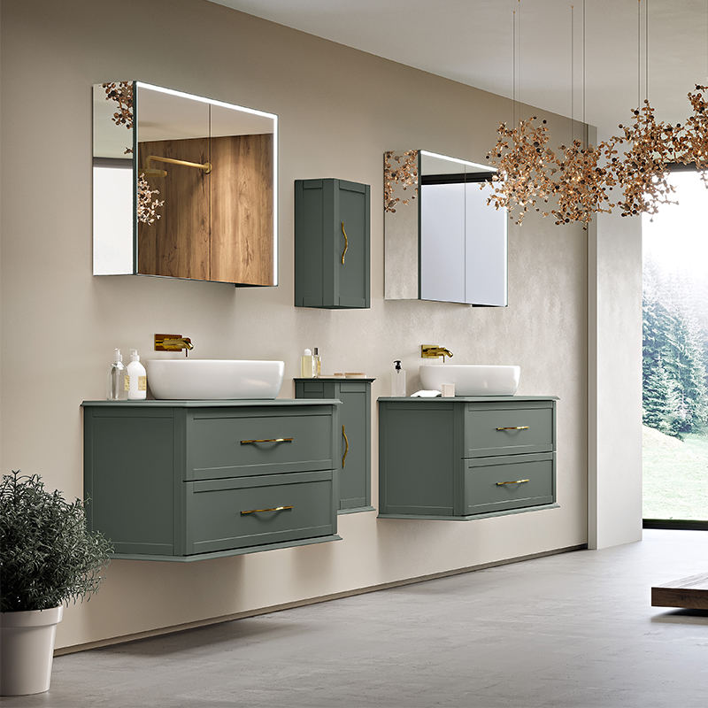 Baden Haus Tiffany 550mm Matt Green Small Bathroom Cabinet | Buy Online ...