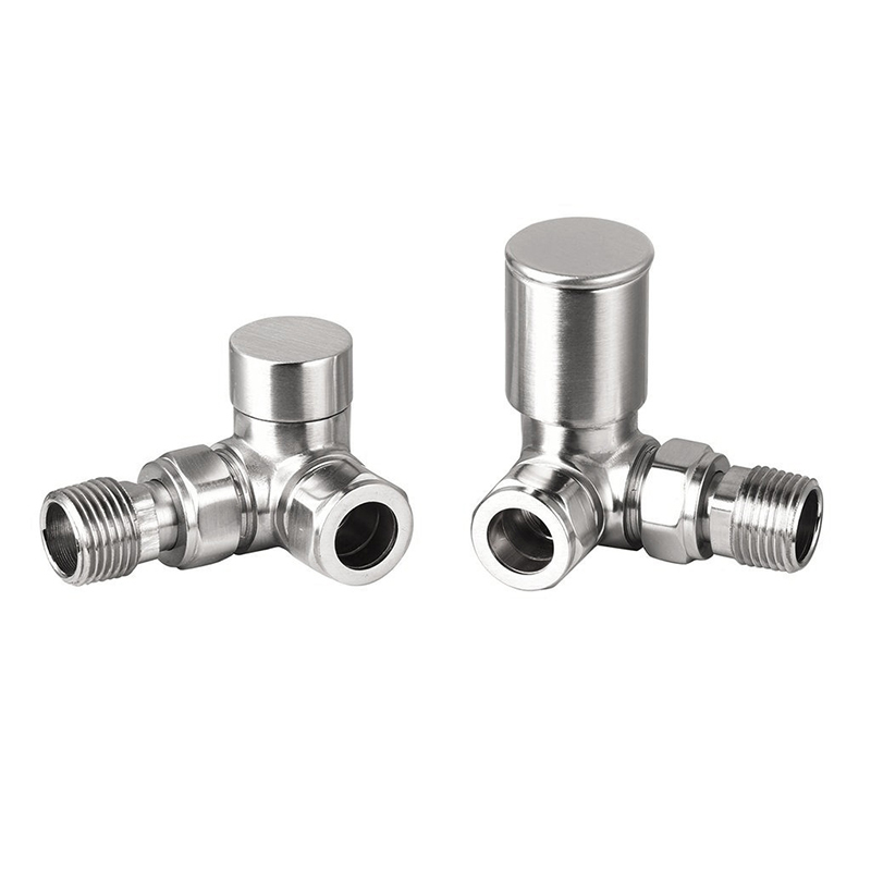 corner radiator valve pack (pairs) brushed nickel