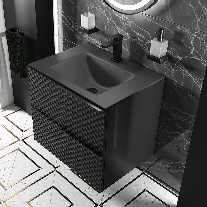 Black vanity on sale unit bathroom